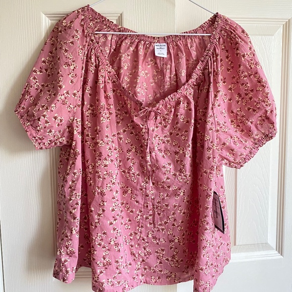 Melrose and Markwt summer floral blouse XL NWT - Picture 1 of 5